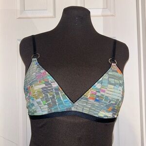 PARADE Colorful Silky Mesh Triangle Bralette with Hardware Details